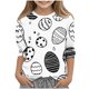 thumbnail image 2 of Blusas y camisas de cuello redondo y manga larga para niños, blusas/camisas de poliéster con estampado de corazones, mangas 3/4 y cuello redondo, elegantes e informales., 2 of 5