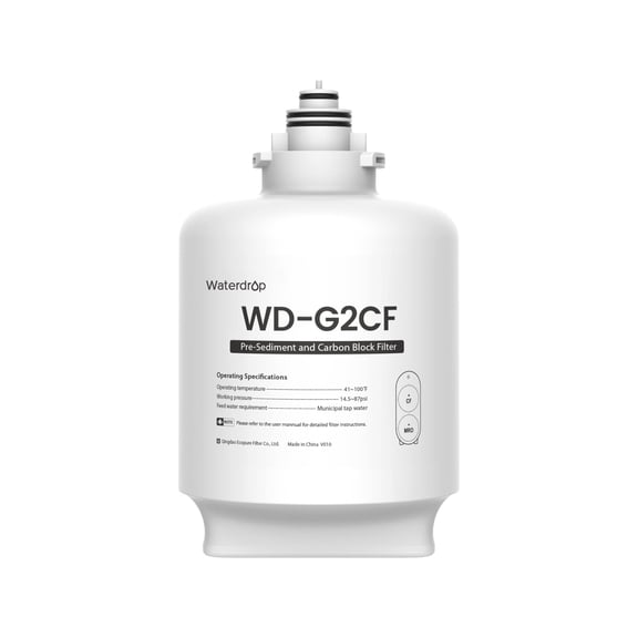 Waterdrop WD-G2CF Filter, Replacement for WD-G2-W, WD-G2P600-W Reverse Osmosis System,12-month Lifetime