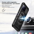 thumbnail image 2 of TJS Phone Case for T-Mobile Revvl 7 Pro 5G, [Military Grade] Robotic Magnetic Support Car Mount Metal Ring Holder Kickstand Cover (Black), 2 of 5