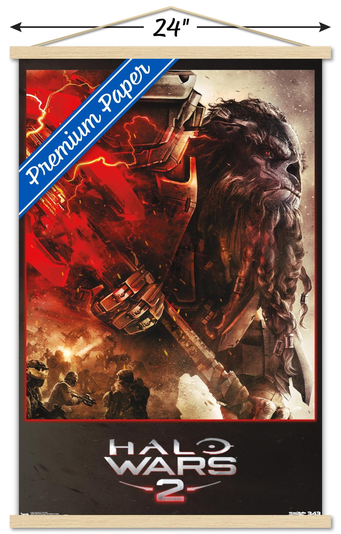 Halo: Halo Wars 2 - Face-Off Wall Poster with Wooden Magnetic Frame, 22.375" x 34"