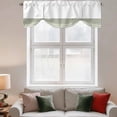 thumbnail image 3 of Modern Sage Tie Up Valances Curtain, Adjustable Kitchen Green Classic Stripe Valances for Windows Decor, Rod Pocket Short Curtains Set for Bedroom/Bathroom, 42"x12", 3 of 9