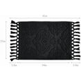 thumbnail image 3 of Jean Pierre - Ricardo Bath Mat, Woven Fringe Bathroom Rugs, 100% Cotton, Premium Bathroom Decor - Measures 21" x 41" - Black, 3 of 8