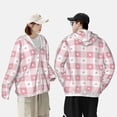 thumbnail image 6 of Balery Plaid Heart Men's Women's UPF 50+ Sun Protection Lightweight Hoodie Performance Long Sleeve Shirt for Fishing Running-, 6 of 9