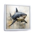 thumbnail image 2 of Designart "Shadows of Grey Sharks I" Animals Framed Wall Art - Black Coastal Animal Living Room Framed Canvas Art, 2 of 6