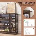 thumbnail image 6 of HMstone Display Cabinet with Acrylic Glass Doors, Extra Wide Curio Display Case with LED Lights, 56" W x 42" H Storage Cabinet for Collectibles, Books, Walnut, 6 of 8