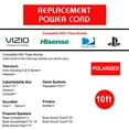 New Xtreme 10ft Replacement Polarized Power Cord, Works with VIZIO