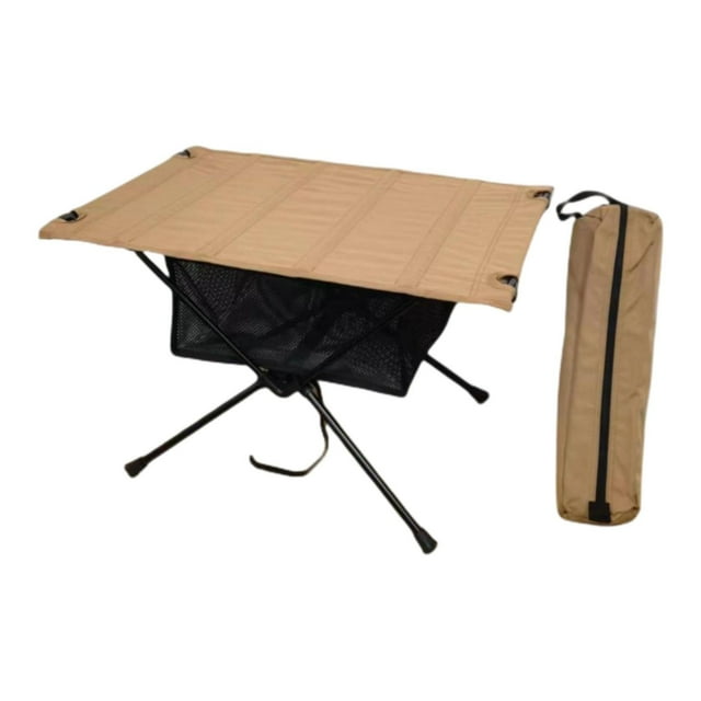 Mesa plegable para exteriores shamjiam con bolsa de malla caqui