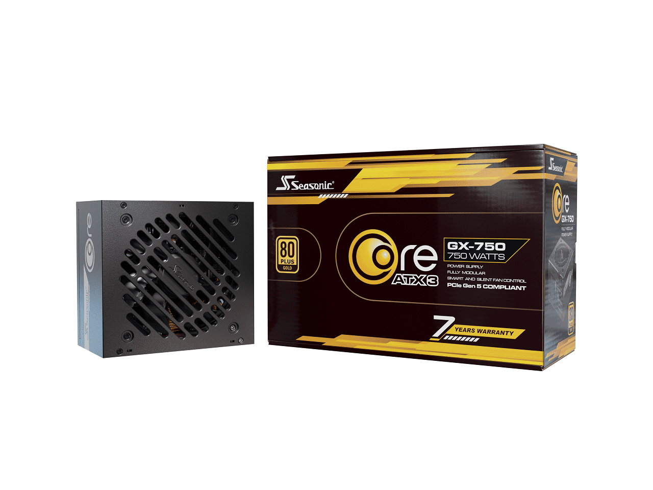 Seasonic CORE GX 750W Power Supply ATX 3.1 PCIe 5.1 (12V-2x6) Cybenetics Platinum Fully Modular RTX 5070 Ti AMD RX 9000 Ready