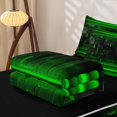 thumbnail image 5 of jejeloiu Grid Geometric Design Zipper Twin Comforter Sets with Fitted Sheet and 2 Pillowcases For Kids,Green Neon Striped Check Zipper Bedding Set For Boy,Reversible,4 Pieces, 5 of 7