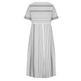 thumbnail image 5 of Kayannuo Dresses For Women 2023 Christmas Sun Dresses Women Summer Casual Women'S Fashion Casual Short Sleeve V-Neck Striped Print Pocket Maxi Dress Gray, 5 of 8