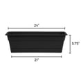 thumbnail image 3 of Bloem Dura Cotta 24" Plastic Window Box Planter with Saucer Tray: Indoor/Outdoor, for Window Sill, Ledge, & Tabletop, Black, 3 of 7