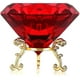 thumbnail image 1 of Pisapapeles de cristal de diamante de 80 mm (3,1 pulgadas) con forma de diamante grande con soporte Joyas de cristal Centros de mesa para decoración de bodas en el hogar (transparente), 1 of 5