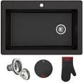 thumbnail image 1 of 33 in. Dual Mount Single Bowl Granite Kitchen Sink, Black, 1 of 1