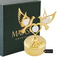thumbnail image 2 of Matashi  Home Decorative Showpiece 24K Gold Plated Music Box with Crystal Studded Love Doves Figurine on a Smooth Base, 2 of 4
