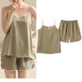 thumbnail image 5 of XuJwPNcy Cami Pajama Sets for Women Sleeveless V Neck Tank Top Soft Elastic Waist Shorts Camisole Lounge Set 2 Piece Nightwear, 5 of 5