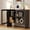 Dark Walnut - 2 Glass Door, variant on TOPCOMFY Buffet Cabinet with Storage, Multifunctional Storage Cabinet with 4 Doors, Modern Sideboard Buffet Credenzas for Living Room - Black