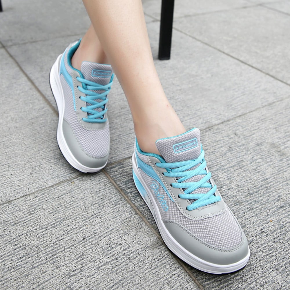 Womens Shoes Womens Tennis Shoes Sneaker Soft Mesh Blue Size 7