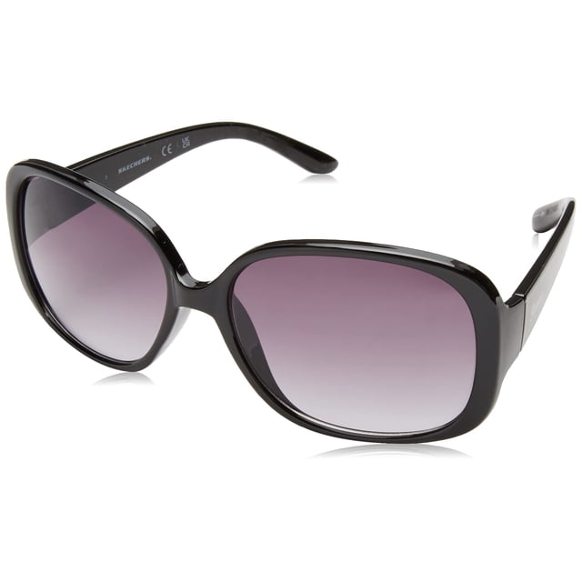 Gafas de sol Skechers Sea6167 para mujer, color negro brillante, 58 mm