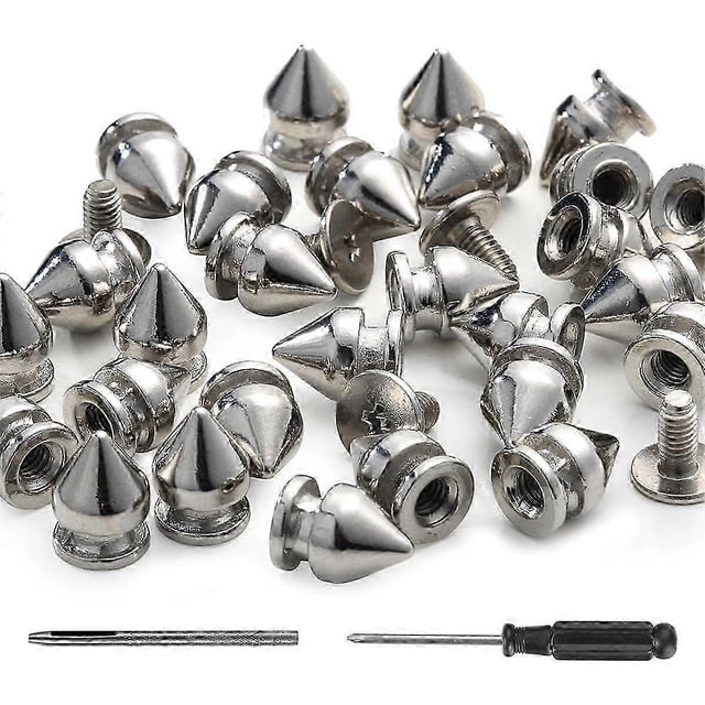 100 Pack Spikes and Studs 9.5MM Spikes for Clothing Metal Studs Rivets for Leather Punk Spikes Acce