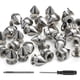 thumbnail image 1 of 100 Pack Spikes and Studs 9.5MM Spikes for Clothing Metal Studs Rivets for Leather Punk Spikes Acce, 1 of 5