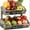 Fire Burning Wood, variant on Wooden Double-Layer Storage Basket, 2-Tier Fruit Vegetable Bread Storage Rack, Household Kitchen Organizer Shelf Basket for Countertop Pantry