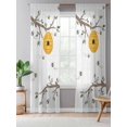 thumbnail image 5 of Sheer Curtains 84 Inches Long, Bees Branches Semi Sheer Curtains Light Filtering Window Treatment, Farmhouse Spring Botanical Watercolor Privacy Voile Drapes for Living Room Bedroom 52x84 Inch, 5 of 7