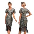 thumbnail image 4 of IDOPIP 1920s Flapper Dresses for Women Great Gatsby Dresses Sequin Fringed Roaring 20s Cocktail Dress, 4 of 5