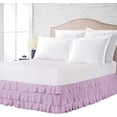 thumbnail image 1 of 3 Layer Ruffled Bedskirt, Essy Care - 100% Microfiber Fabric, 3 Layer Ruffled Bed Skirt King Size College 3 Layer Ruffled Bed Skirt 12" Drop - Lavender Solid., 1 of 2