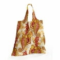 thumbnail image 2 of East Fabric Shopping Tote, Traditional Paisley in Colors Floral Ornamental Cultural Art, Portable and Foldable Bag to Keep in Pocket Bag Purse & Car, Orange Yellow and Red, by Ambesonne, 2 of 4