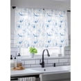 thumbnail image 5 of Sheer Curtains 54 Inch Length, Blue Flower Semi Sheer Curtains Light Filtering Window Treatment, Watercolor Floral Botanical Line Drawing Print Privacy Voile Drapes for Living Room 52x54 Inch, 5 of 7