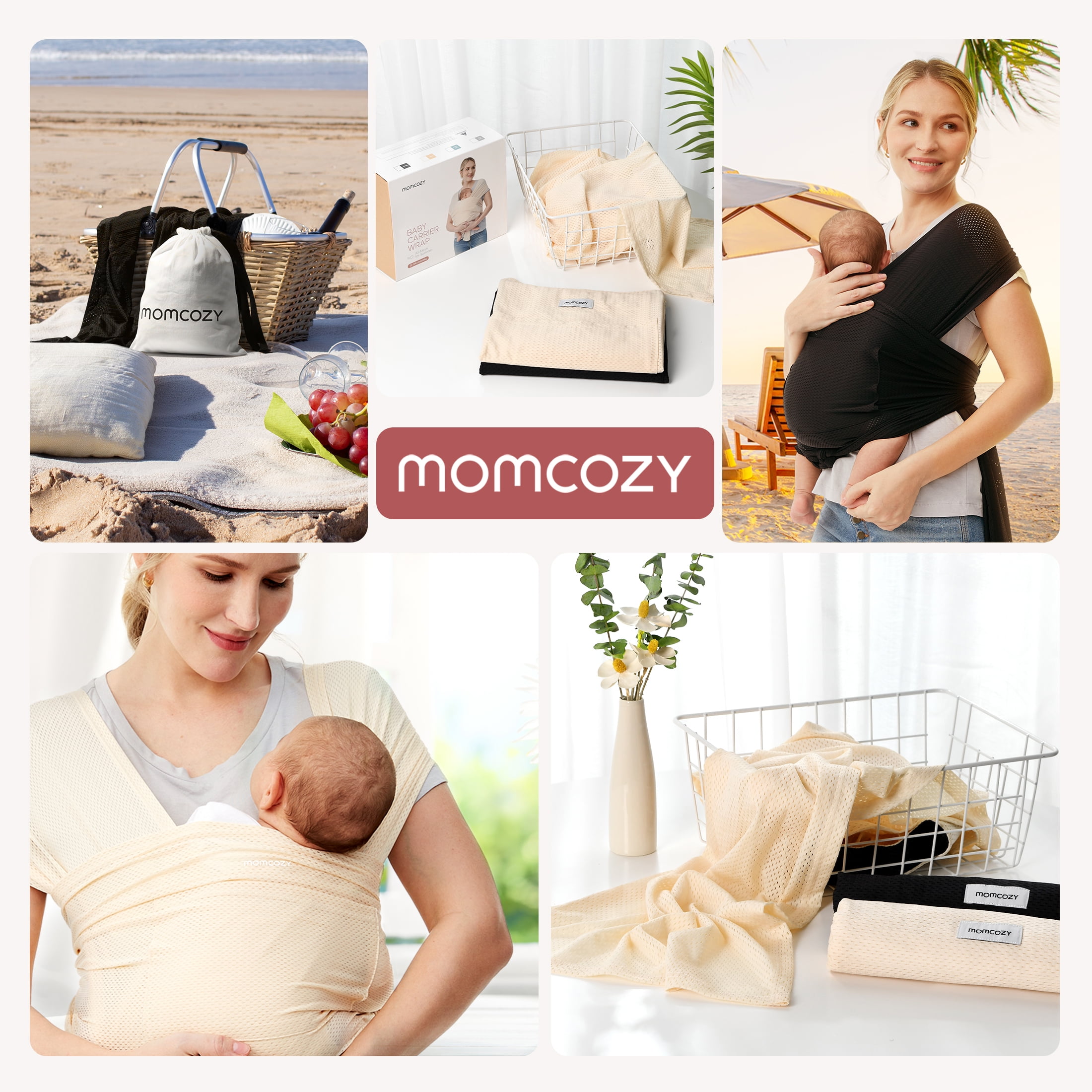 Momcozy Baby Wrap Carrier Air-Mesh, Cooling Fabric Brazil