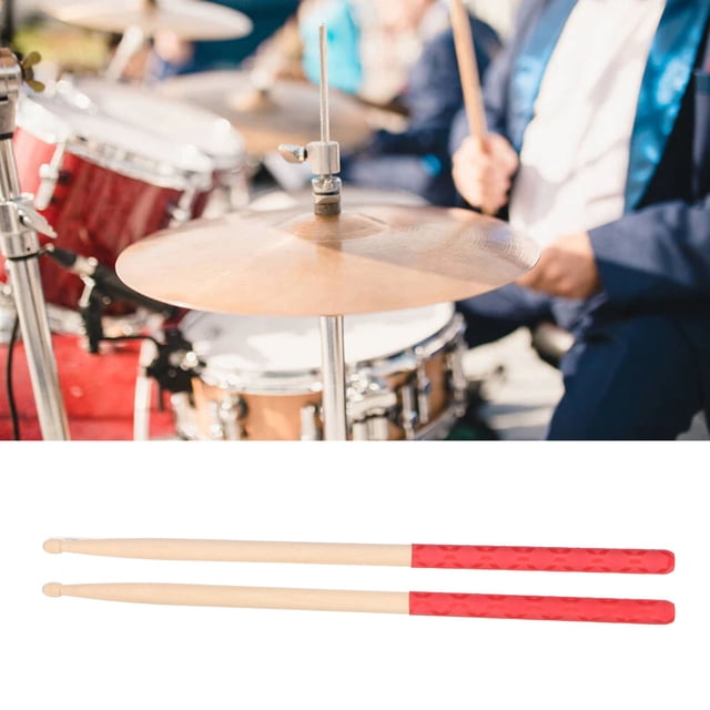 5A Drum Sticks For Adults Kids Beginners Maple Wood Tip Drumsticks With Rubber Handle For Musical Instrument Accessories