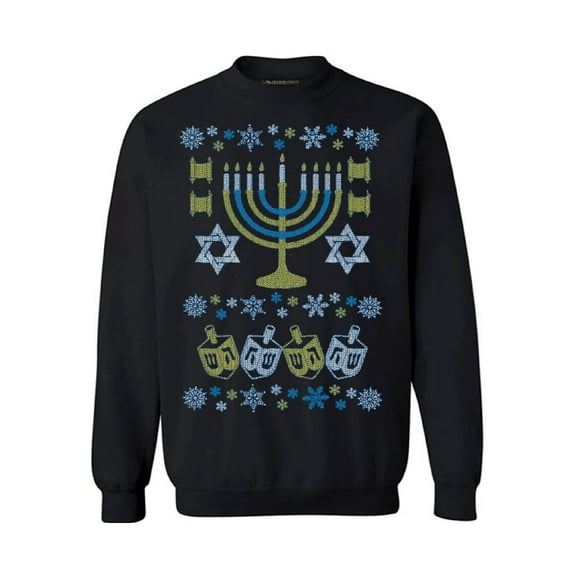 Awkward Styles Hanukkah Menorah Sweatshirt for Hanukkah Funny Holiday Gifts Jewish Sweater for Women and Men Hanukkah Sweater Jew Sweater Chanukkah Sweater Funny Gifts for Jewish Holidays