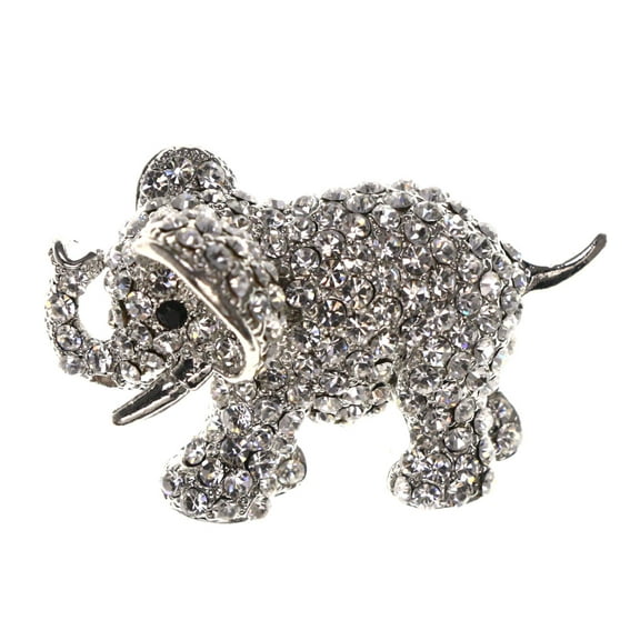 Mi Amore Elephant Brooch-Pin Silver-Tone
