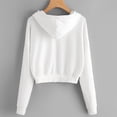 thumbnail image 3 of Fesfesfes Women Hooded Rose Embroidered Hoodie Sweatshirt Jumper Crop Pullover Top, 3 of 6