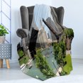 thumbnail image 4 of United States Soft Flannel Fleece Blanket, Downtown Chicago Illinois Finance Business Center Lake Michigan Avenue Bridge, Cozy Plush for Indoor and Outdoor Use, 50" x 60", Multicolor, by Ambesonne, 4 of 5