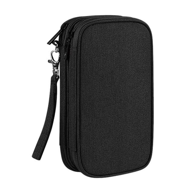 Organizador de cables de viaje Gloria para dispositivos electrónicos con puerto USB Negro medio
