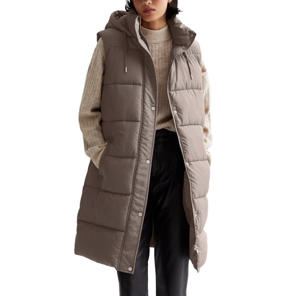 ChaoLingNeng Cropped Puffer Vest Women, Womens Oversized Puffer Vest Stand Collar Full Zip Sleeveless Bubble Puffer Vest Quilted Padded Warm Coat Outwear