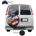 thumbnail image 4 of KAKALAD American Flag Eagle 06 Spare Tire Cover Universal Vehicle Accessories Buckle Car Tools 15”in, 4 of 6