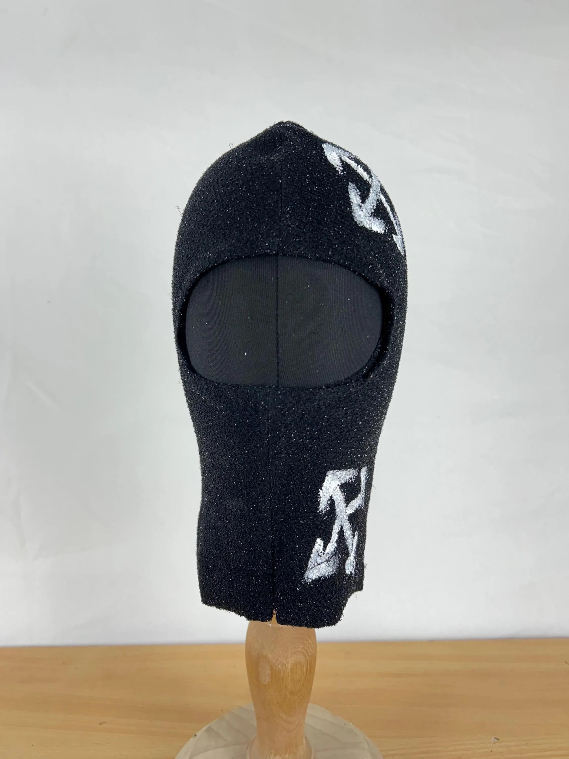 X balaclava ski mask designer inspired unisex standart size black color festival carnival party cosplay nightclub cotton off white color