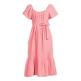 thumbnail image 5 of Time and Tru Women's Flutter Sleeve Textured Dress, 5 of 5