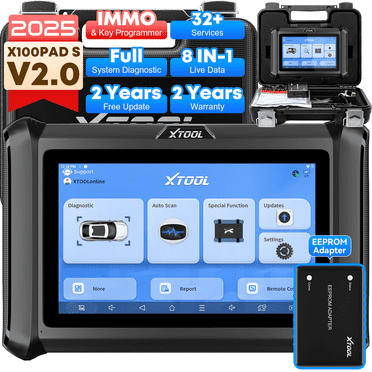 XTOOL X100 Pads Automotive Key Fob Programmer, All System OBD2 Scanner Diagnostic Scan Tool, 32 Services