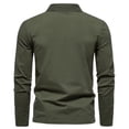 thumbnail image 4 of Men Casual Solid Color V Neck Lapel Long Sleeve Base Shirt for Everyday Comfort and Versatile Layering, 4 of 5