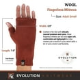 thumbnail image 7 of Wool Knit Fingerless Mittens - Super Soft Merino Wool - Made in the USA - Copper, 7 of 7