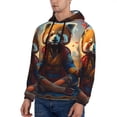 thumbnail image 3 of Kdxio Prairie Meditating Raccoon Print Mens Casual Hooded Collar Drawstring Hoodies Pullover Sweatshirts Casual Long Sleeve Shirts-Medium, 3 of 7