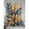 thumbnail image 5 of Retro Style Shower Curtain Set ，Waterproof Fabric Shower Curtains Abstract Palm Leaf Tropical Plants Shower Curtains for Bathroom,Bathroom Decor 54x"78", 5 of 6