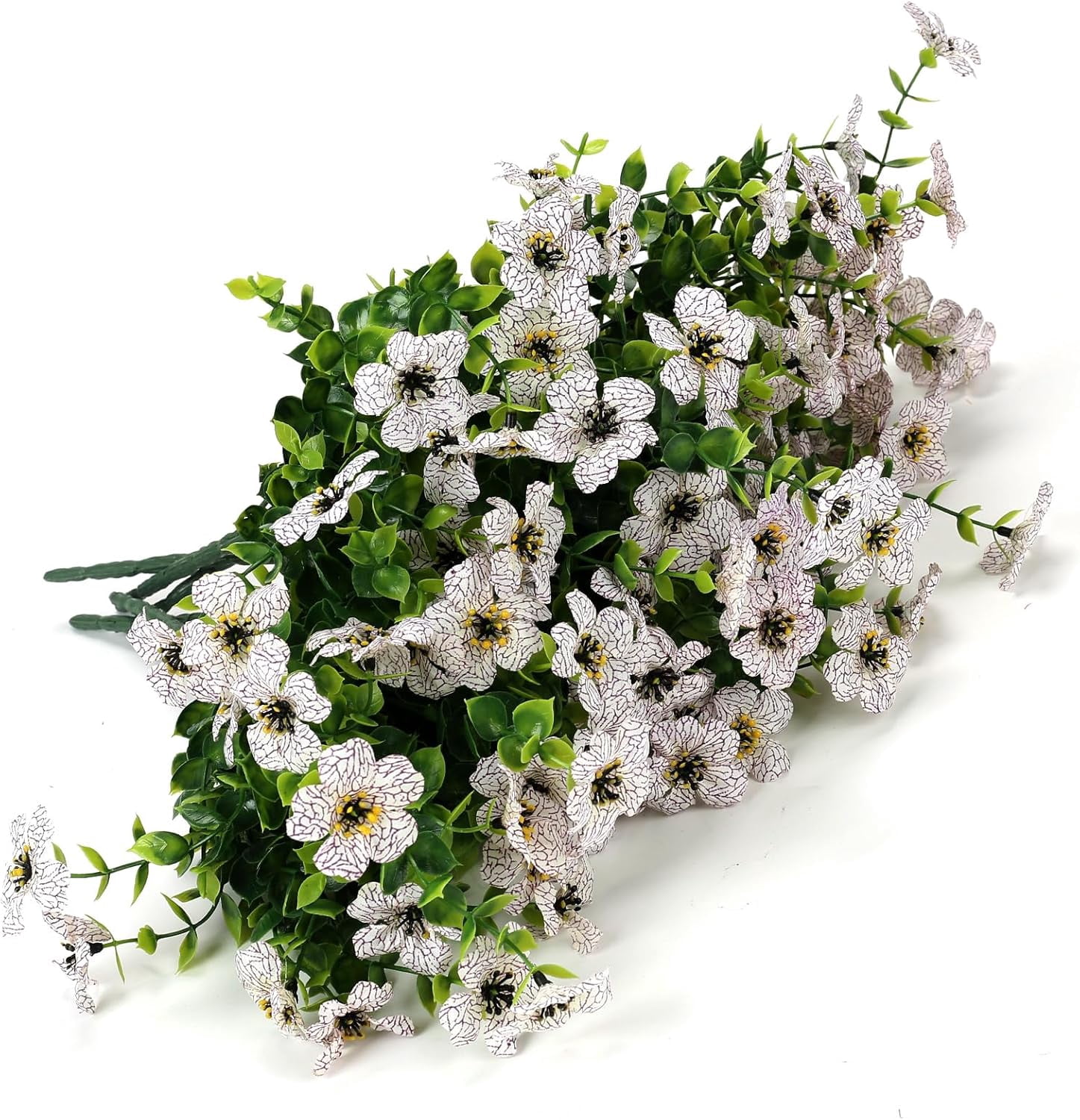 ZOELNIC 12 Bundles Artificial Fake Flowers Outdoors, Realistic UV Resistant Faux Plants with Silk Flowers for Outside Planters Window Box Front Porch Summer Decoration