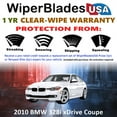 thumbnail image 2 of 2010 BMW 328i xDrive Beam Wiper Blades Wipers w/1yr Warranty (Set of 2), 2 of 5