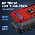 thumbnail image 4 of Allytechgroup for Google Pixel 9A Case Cover, with Ring Holder Stand Hybrid Rugged Protective Shockproof Bumper Phone Case for Google Pixel 9A - Red+Black, 4 of 9