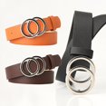 thumbnail image 3 of Cinturón de hebilla de anillo doble de moda transfronterizo para mujer cinturón ancho de estilo ins simple de moda para mujer, 3 of 5